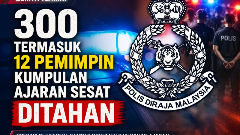 300 termasuk 12 pemimpin kumpulan ajaran sesat ditahan