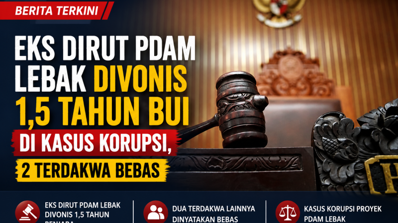 Bekas Dirut PDAM Lebak Dipenjara 1.5 Tahun, Dua Tertuduh Dibebaskan